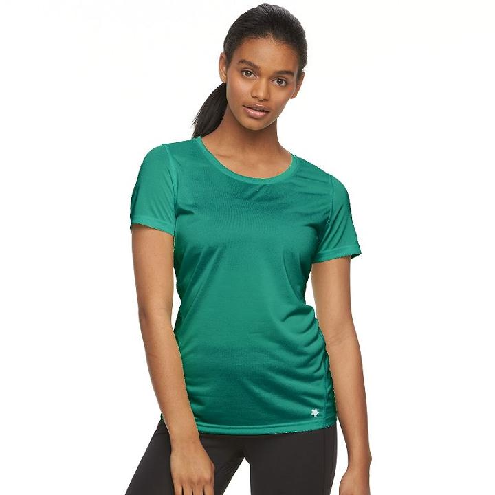 Petite Women's Tek Gear® Base Layer Workout Tee, Size: Xl Petite, Turquoise/blue (turq/aqua)