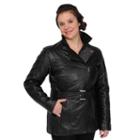 Women's Excelled Asymmetrical Leather Jacket, Size: Xl, Black