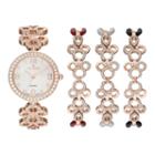 Croton Women's Austrian Crystal Watch & Bracelet Set, Pink