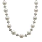 Pearlustre By Imperial Freshwater Cultured Pearl And Crystal Sterling Silver Necklace, Women's, White