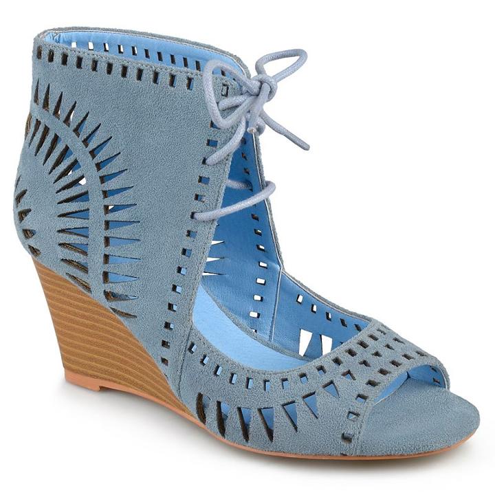 Journee Collection Zola Women's Wedge Sandals, Girl's, Size: 9, Blue