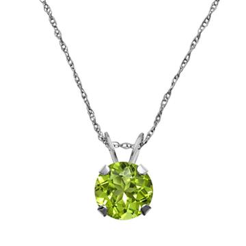10k White Gold Peridot Pendant, Women's, Size: 18, Green