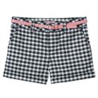 Girls 7-16 & Plus Size So&reg; Glitter Belt Printed Chino Shorts, Girl's, Size: 14, Black