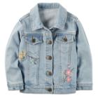 Girls 4-8 Carter's Embroidered Denim Jacket, Size: 6, Blue Other