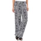 Women's Ab Studio Print Soft Pants, Size: Regular, Black White Paisley
