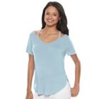 Juniors' Mudd&reg; Strappy V-neck Tee, Teens, Size: Small, Med Blue