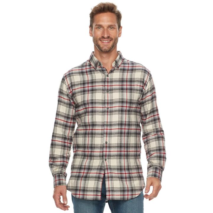 Big & Tall Croft & Barrow&reg; True Comfort Classic-fit Flannel Button-down Shirt, Men's, Size: 4xb, Dark Grey