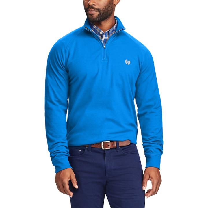 Big & Tall Chaps Regular-fit Quarter-zip Stretch Pullover, Men's, Size: 2xb, Blue