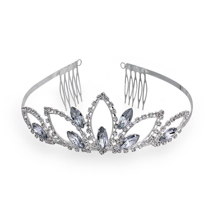 Crystal Allure Lotus Petal Tiara Headband, Women's, White