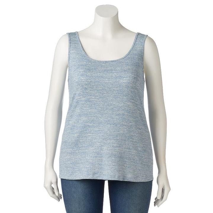 Plus Size Sonoma Goods For Life&trade; Layering Tank, Women's, Size: 1xl, Med Blue