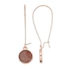 Apt. 9&reg; Glittery Red Disc Nickel Free Drop Earrings, Women's, Pink