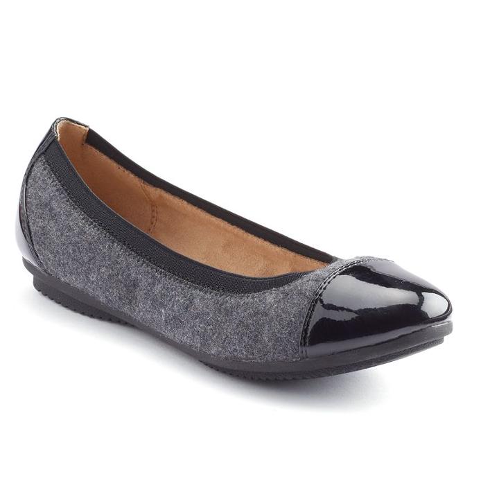 Croft & Barrow&reg; Women's Ortholite Cap-toe Ballet Flats, Size: 9.5, Grey