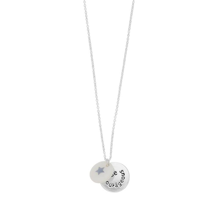 Lc Lauren Conrad Be Courageous Disc Pendant Necklace, Women's, White