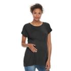 Maternity A:glow Shirred Tunic, Women's, Size: L-mat, Black