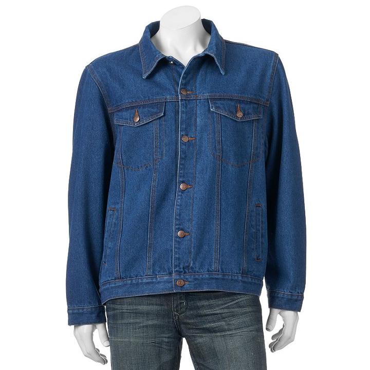 Big & Tall North 40 Flannel-lined Denim Jacket, Men's, Size: 4xb, Med Blue