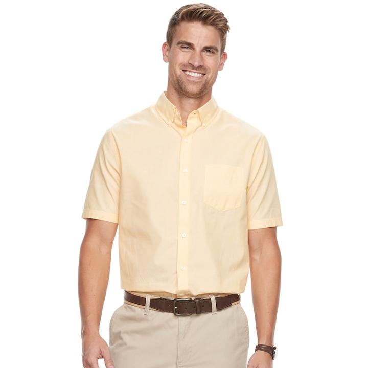 Men's Croft & Barrow&reg; Classic-fit Easy-care Button-down Shirt, Size: Xxl, Gold