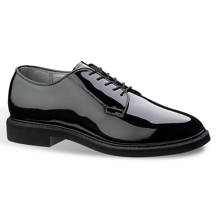 Bates Lites High Gloss Men's Oxford Work Shoes, Size: 14 N, Black