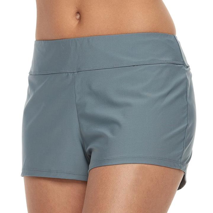 Women's N Good Karma Swim Shorts, Size: Xl, Med Grey