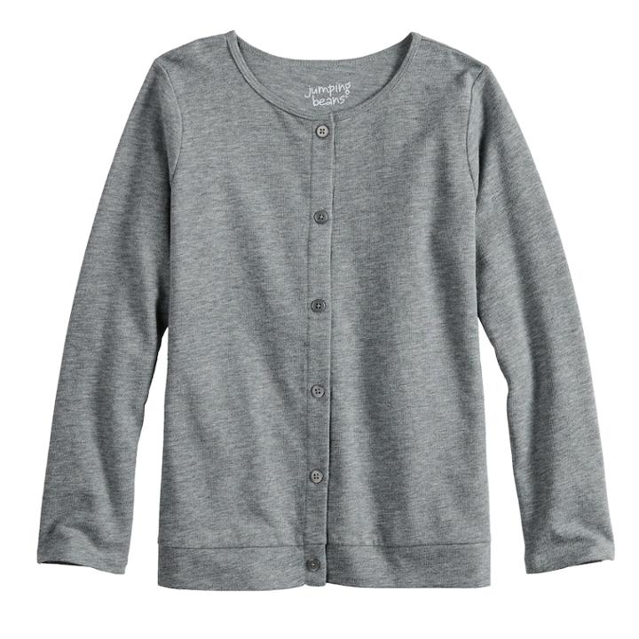 Girls 4-10 Jumping Beans&reg; Button-front Cardigan, Size: 8, Med Grey