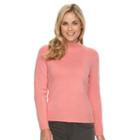 Petite Napa Valley Mockneck Sweater, Women's, Size: Xl Petite, Med Pink