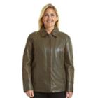 Plus Size Excelled Leather Scuba Jacket, Women's, Size: 3xl, Green