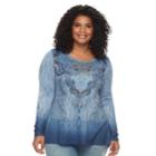 Plus Size World Unity Curved Hem Sweater, Women's, Size: 1xl, Blue Other