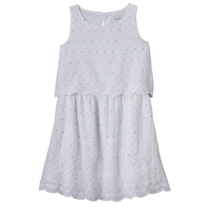 Girls 4-12 Sonoma Goods For Life&trade; Scalloped Overlay Dress, Girl's, Size: 12, White