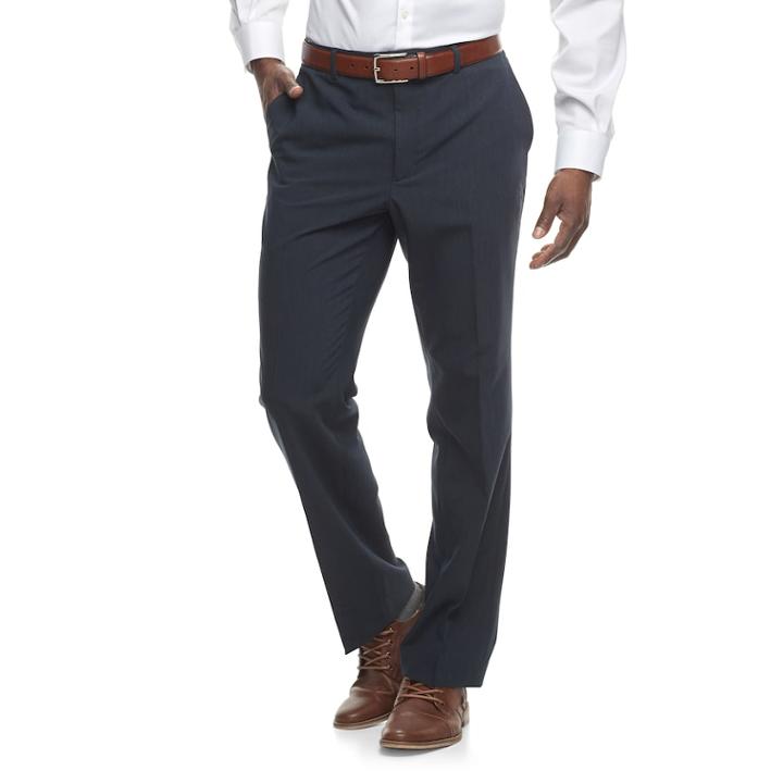 Men's Apt. 9&reg; Slim-fit Premier Flex Crosshatch Dress Pants, Size: 38x29, Blue (navy)