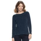 Women's Croft & Barrow&reg; Chenille Boatneck Sweater, Size: Xl, Blue