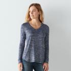 Women's Sonoma Goods For Life&trade; Essential Marled Tee, Size: Medium, Dark Blue