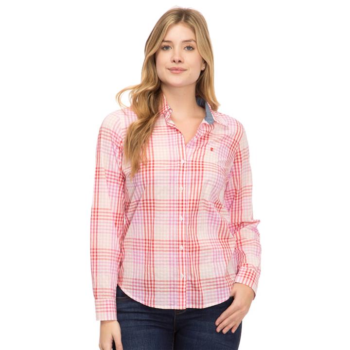 Women's Izod Essential Button-down Shirt, Size: Medium, Orange