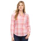Women's Izod Essential Button-down Shirt, Size: Medium, Orange
