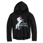 Girls 7-16 & Plus Size So&reg; Fleece Pullover Graphic Hoodie, Size: 10, Black