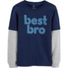 Boys 4-12 Carter's Best Bro Thermal Mock Later Graphic Tee, Size: 6, Blue