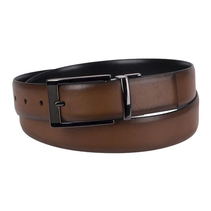 Men's Apt. 9&reg; Reversible Burnished-edge Belt, Size: 36, Dark Brown