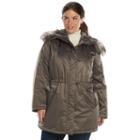 Plus Size Apt. 9&reg; Shiny Hooded Anorak Parka, Women's, Size: 2xl, Green Oth