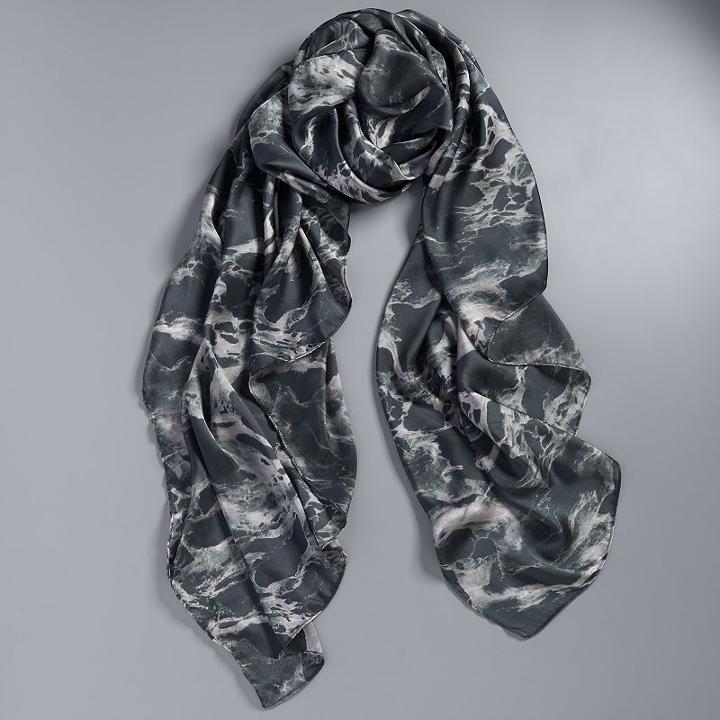 Simply Vera Vera Wang Marble Print Wrap Scarf, Women's, Black