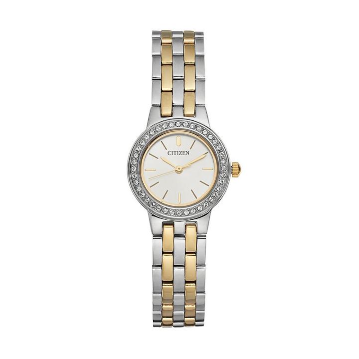 Citizen Women's Crystal Two Tone Stainless Steel Watch - Ej6104-51a, Size: Small, Multicolor