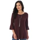 Women's Apt. 9&reg; Bell Sleeve Swing Top, Size: Regular, Drk Purple