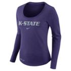 Women's Nike Kansas State Wildcats Slubbed Dri-fit Tee, Size: Xl, Purple