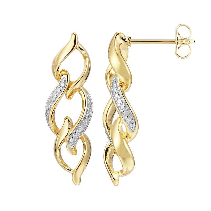 18k Gold Over Silver Drop Earrings, Women's, Yellow
