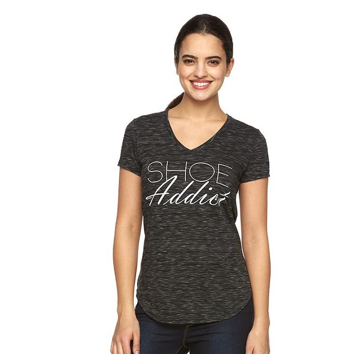 Women's Apt. 9&reg; V-neck Graphic Tee, Size: Xl, Oxford