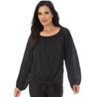 Women's Apt. 9&reg; Tie Front Top, Size: Xlrg Av/rg, Black