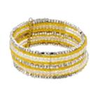 Yellow Seed Bead Multi Row Bracelet, Women's