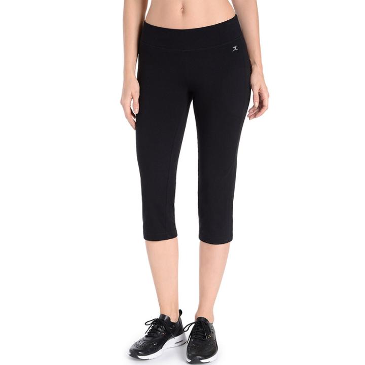 Women's Danskin High-waist Yoga Capris, Size: Medium, Black