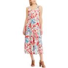 Women's Chaps Embroidered Print Midi Dress, Size: Medium, Red
