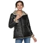 Women's Gallery Faux-fur Reversible Jacket, Size: Small, Black
