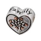 Individuality Beads Two Tone Sterling Silver Family Tree Heart Bead, Women's