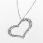 Diamond Fascination 14k White Gold Heart Pendant, Women's, Size: 18, Yellow
