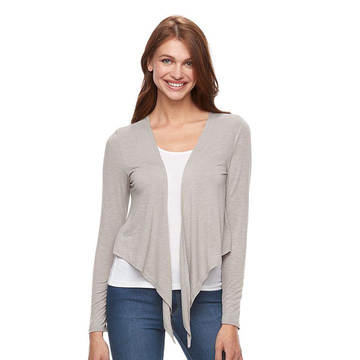 Women's Apt. 9&reg; Tie Flyaway Cardigan, Size: Medium, Grey